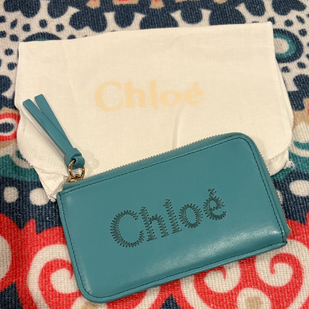 Chloé Sense Leather Zip Card Case EUC